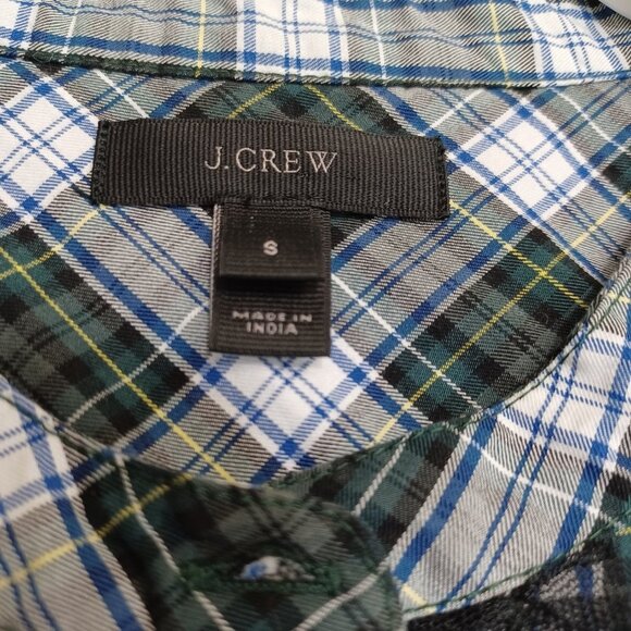 J Crew Plaid Shirt Button Front Bead Detail Cotton Womens Small - Picture 6 of 9